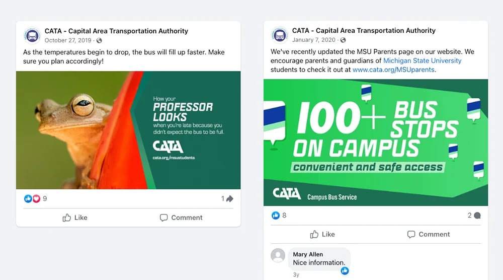 CATA MSU Rider Social Media Posts