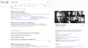 Knowledge Card Example of Madame Curie