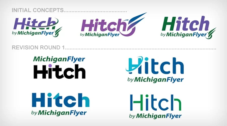 Initial Exploration of Various Hytch Logo Concepts