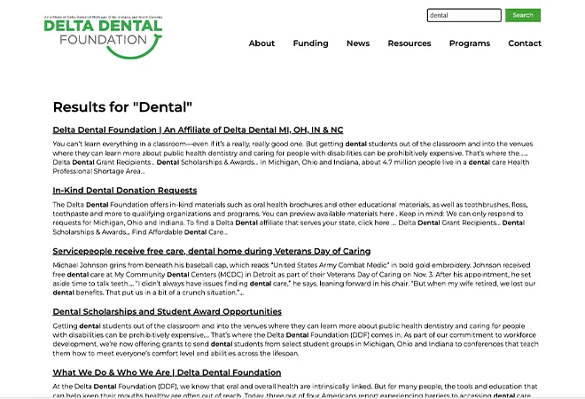 Delta Dental Search Feature