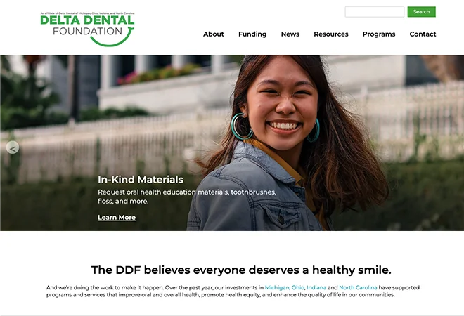 Delta Dental Hero Slider with CTA Overlay