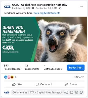 CATA MSU Facebook Ad