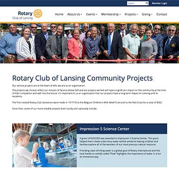 Lansing Rotary Website Screenshot Lansing Rotary Website Screenshot
