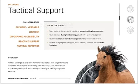 Products & Services page example