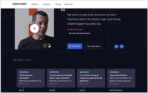 Review & Testimonials example