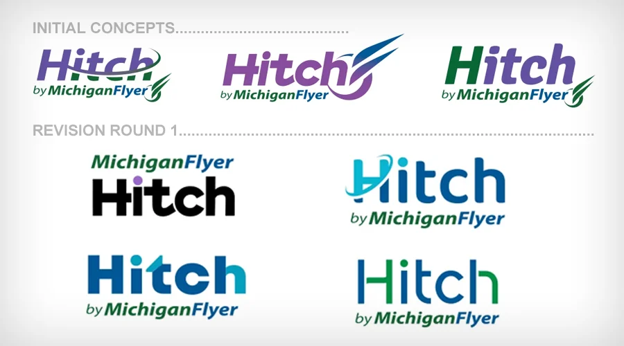 Initial Exploration of Various Hytch Logo Concepts